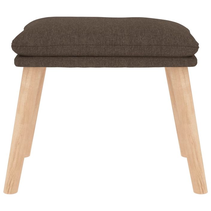 Chaise de relaxation avec tabouret Taupe Tissu - Photo n°11