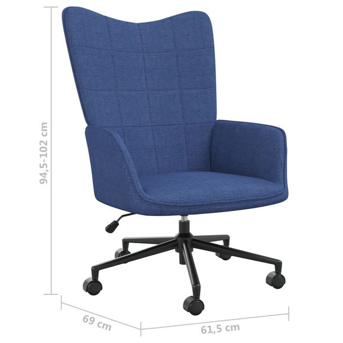 Chaise de relaxation Bleu Tissu 14 - Photo n°8