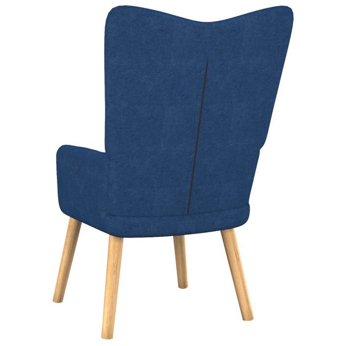 Chaise de relaxation et tabouret 62x68,5x96 cm Bleu Tissu - Photo n°5