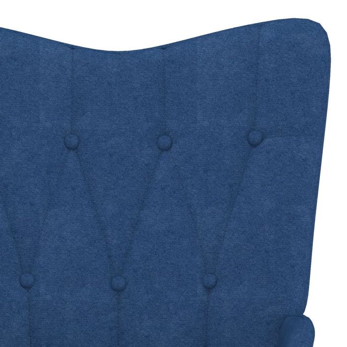 Chaise de relaxation et tabouret 62x68,5x96 cm Bleu Tissu - Photo n°6