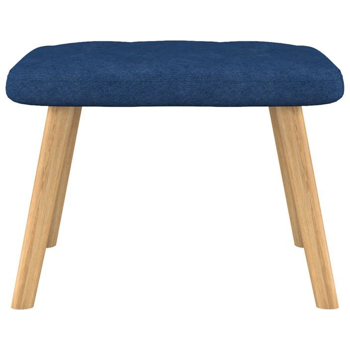 Chaise de relaxation et tabouret 62x68,5x96 cm Bleu Tissu - Photo n°8