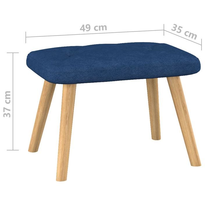 Chaise de relaxation et tabouret 62x68,5x96 cm Bleu Tissu - Photo n°12