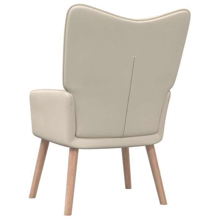 Chaise de relaxation et tabouret 62x68,5x96 cm Crème Tissu 3 - Photo n°5