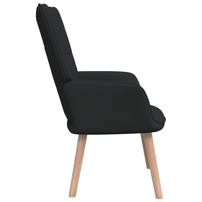 Chaise de relaxation et tabouret 62x68,5x96 cm Noir Tissu 3 - Photo n°4