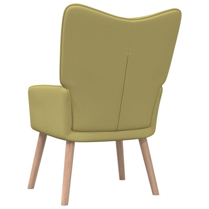 Chaise de relaxation et tabouret 62x68,5x96 cm Vert Tissu 3 - Photo n°5
