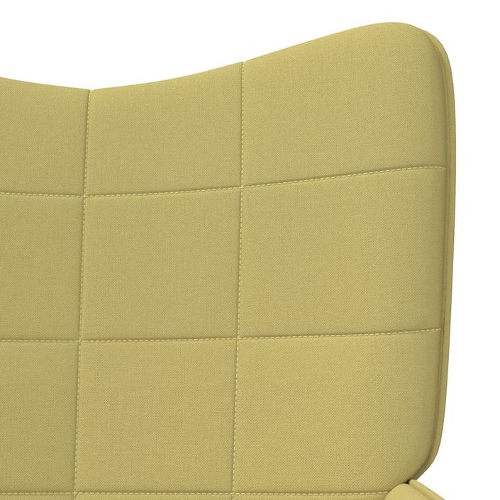 Chaise de relaxation et tabouret 62x68,5x96 cm Vert Tissu 3 - Photo n°6