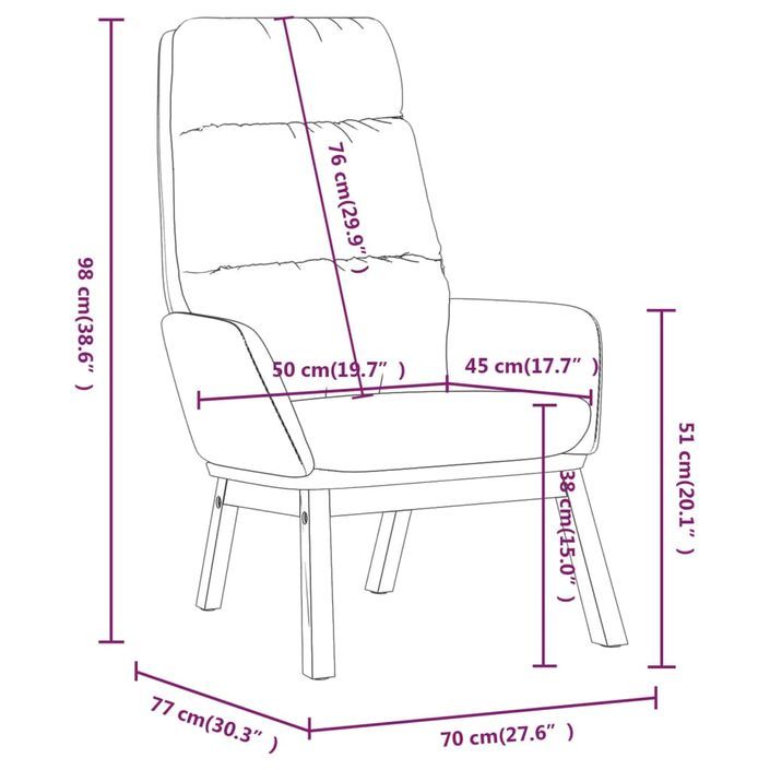 Chaise de relaxation Marron Tissu 4 - Photo n°7
