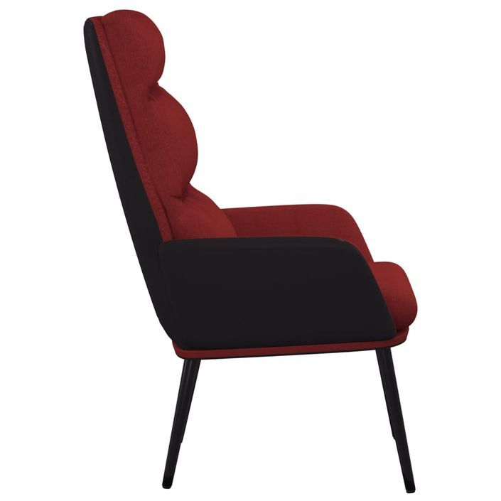 Chaise de relaxation Rouge bordeaux Tissu - Photo n°3