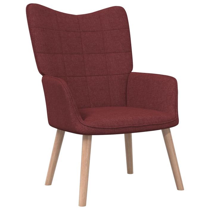 Chaise de relaxation tabouret 62x68,5x96cm Rouge bordeaux Tissu 3 - Photo n°2