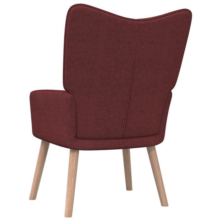 Chaise de relaxation tabouret 62x68,5x96cm Rouge bordeaux Tissu 3 - Photo n°5