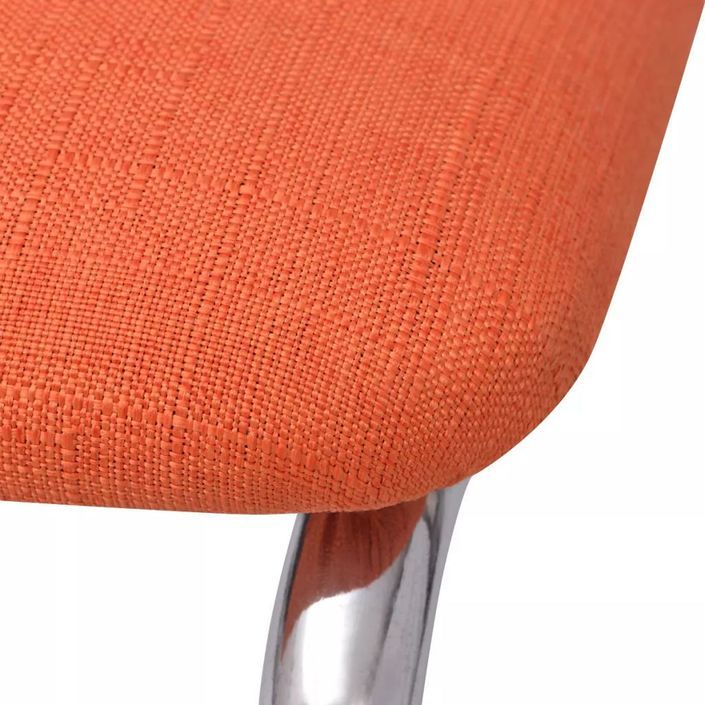 Chaise de salle à manger 2 pièces Orange Tissu - Photo n°5
