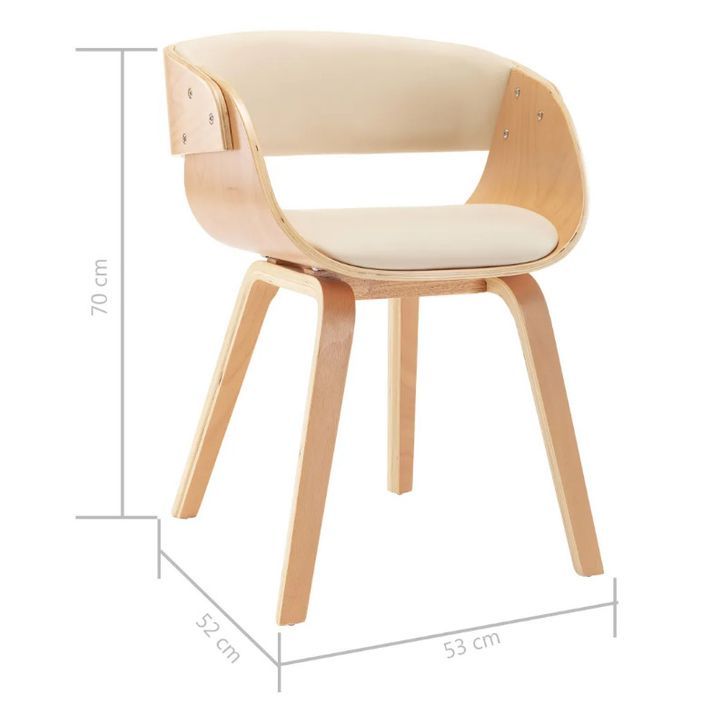 Chaise de salle à manger bois clair et simili cuir beige Onetop - Photo n°6