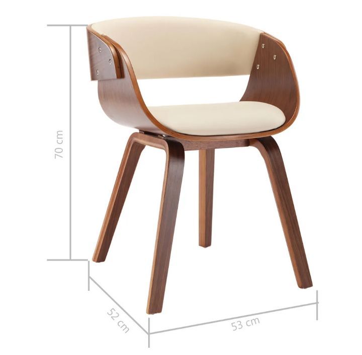 Chaise de salle à manger bois foncé et simili cuir beige Onetop - Photo n°6