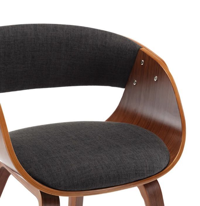 Chaise de salle à manger bois foncé et tissu gris Onetop - Lot de 4 - Photo n°6