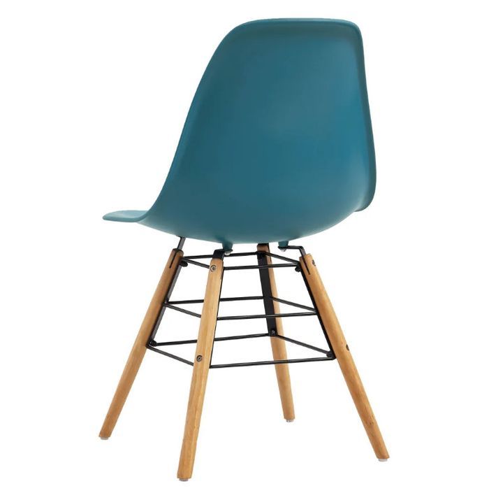 Chaise de salle à manger polypropylène bleu turquoise et hêtre clair Presta - Lot de 2 - Photo n°5