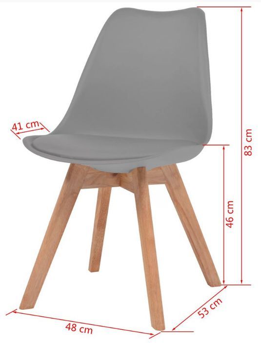 Chaise de salle à manger polypropylène et coussin simili cuir gris Kitoa - Lot de 2 - Photo n°5
