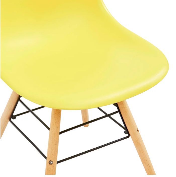 Chaise de salle à manger polypropylène jaune et hêtre clair Presta - Lot de 2 - Photo n°6