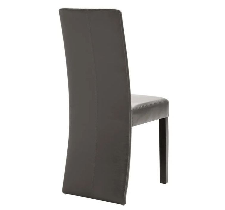 Chaise de salle à manger simili cuir gris et bois noir Conor - Lot de 4 - Photo n°5