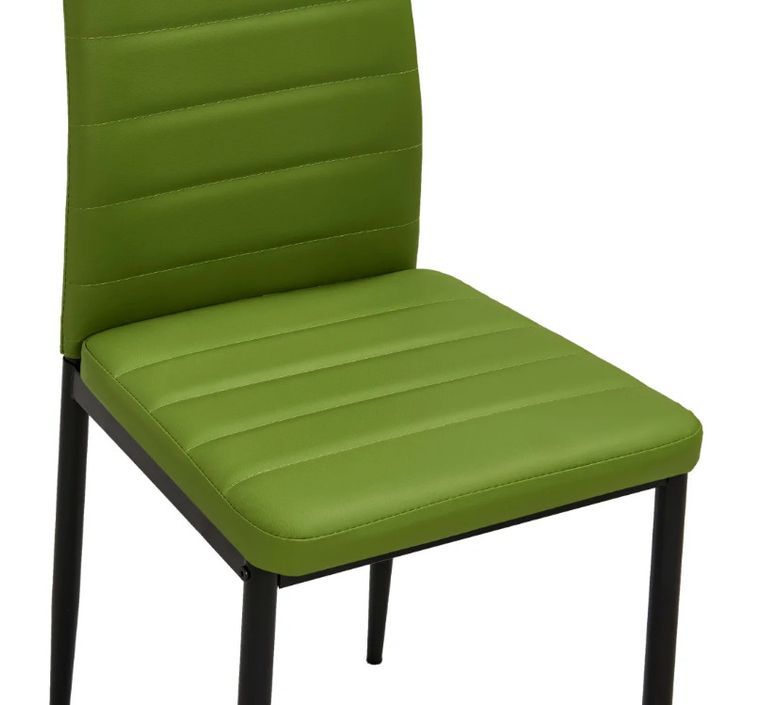 Chaise de salle à manger simili cuir vert et métal noir Melky - Lot de 2 - Photo n°7