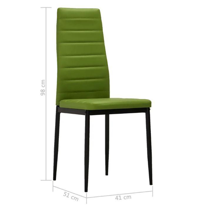 Chaise de salle à manger simili cuir vert et métal noir Melky - Lot de 2 - Photo n°8