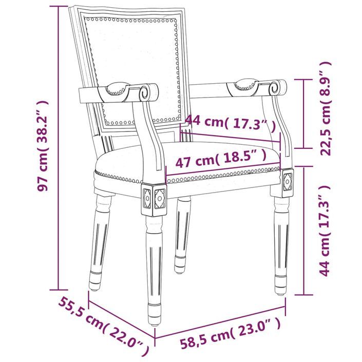 Chaise de salle à manger Tissu - Photo n°6