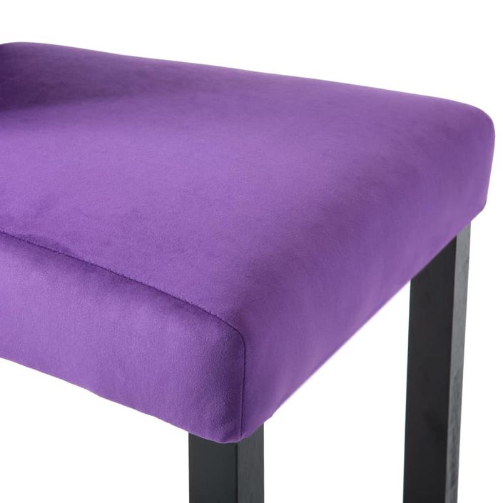 Chaise de salle à manger Velours Violet et pieds bois noir Karmen - Lot de 4 - Photo n°8