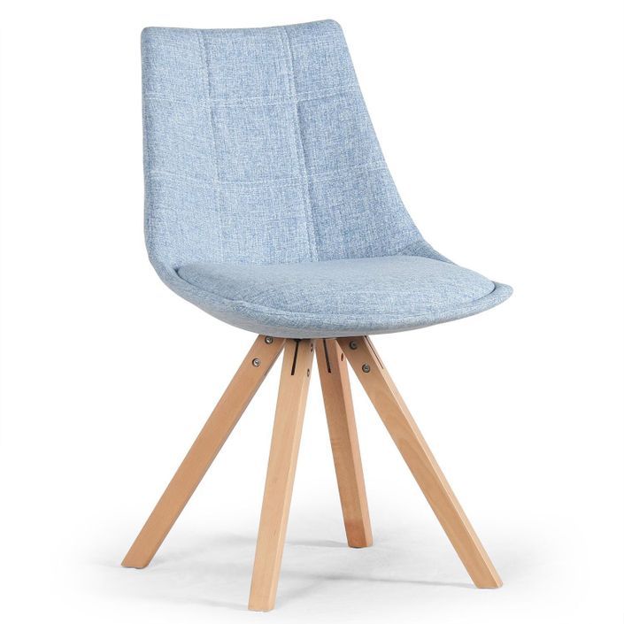 Chaise de table Tissu Bleu Marta - Lot de 4 - Photo n°1