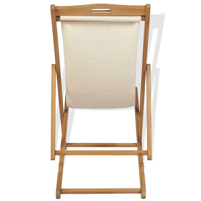 Chaise de terrasse Teck 56 x 105 x 96 cm Couleur crème - Photo n°5