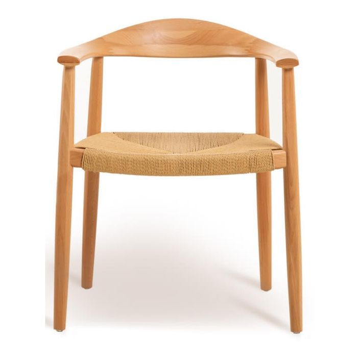 Chaise design frêne naturel et assise en corde naturelle Konta - Photo n°2