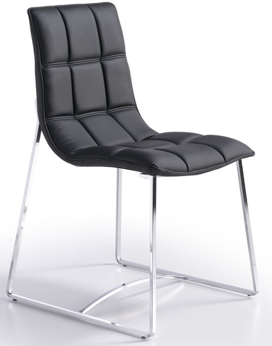 Chaise design matelassée simili noir Koza - Photo n°1