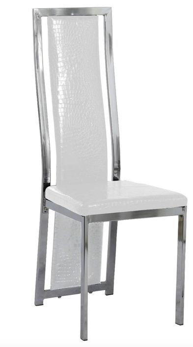 Chaise design simili cuir effet croco et acier chromé Milana - Lot de 6 - Photo n°4