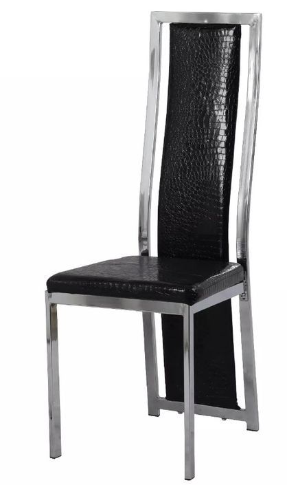 Chaise design simili cuir effet croco et acier chromé Milana - Lot de 6 - Photo n°2