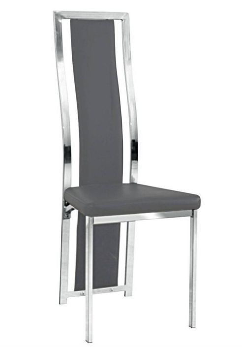 Chaise design simili cuir et acier chromé Milana - Lot de 6 - Photo n°1