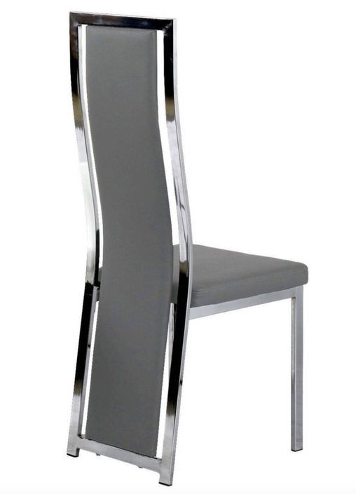 Chaise design simili cuir et acier chromé Milana - Lot de 6 - Photo n°2