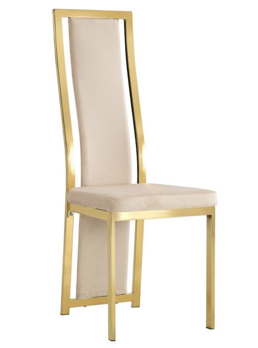 Chaise design simili cuir et acier doré Milana - Lot de 6 - Photo n°4