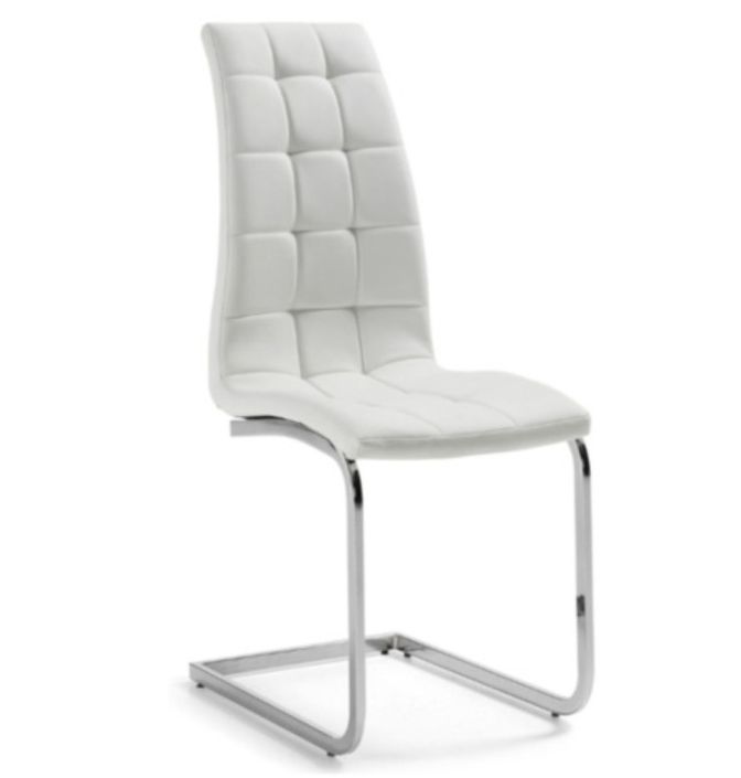 Chaise design simili cuir et pieds chromé Daizy - Lot de 6 - Photo n°1