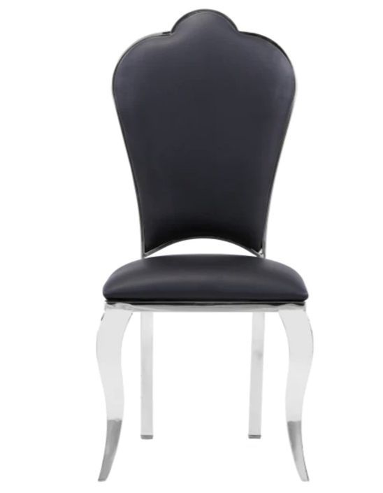 Chaise design simili cuir et pieds chromé effet miroir Kouma - Lot de 4 - Photo n°6