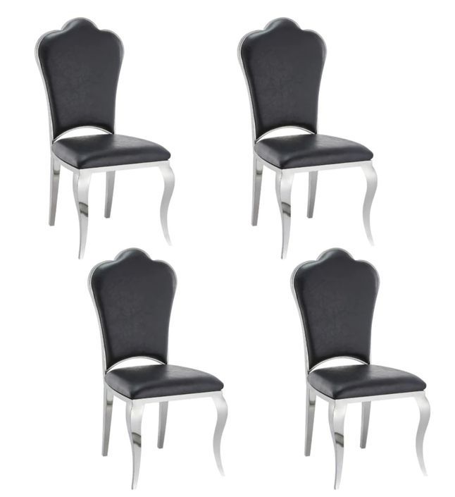 Chaise design simili cuir et pieds chromé effet miroir Kouma - Lot de 4 - Photo n°2