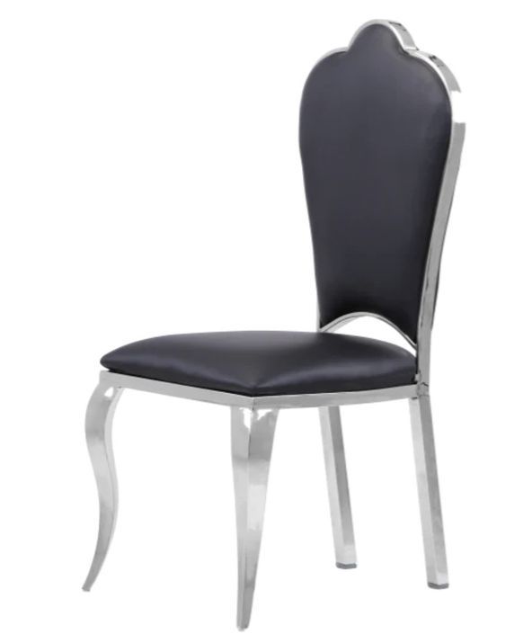 Chaise design simili cuir et pieds chromé effet miroir Kouma - Lot de 4 - Photo n°1
