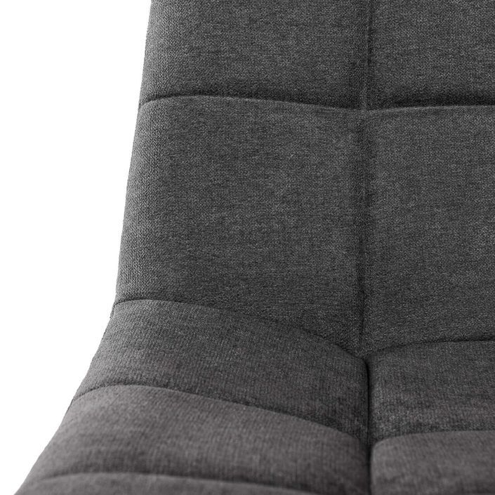 Chaise design tissu gris foncé rembourré et pieds métal noir Livio - Photo n°5