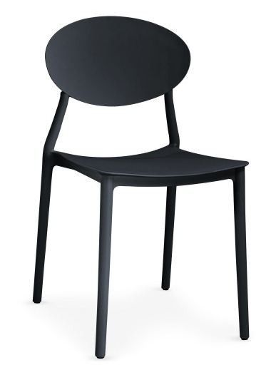 Chaise empilable moderne polypropylène noir Bala - Lot de 4 - Photo n°2