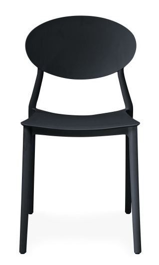 Chaise empilable moderne polypropylène noir Bala - Lot de 4 - Photo n°3