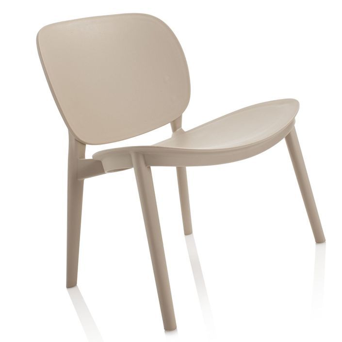 Chaise empilable polypropylène beige Mohan - Lot de 2 - Photo n°3