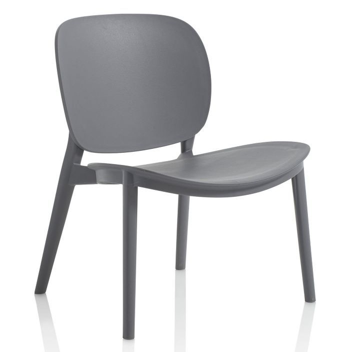Chaise empilable polypropylène gris Mohan - Lot de 2 - Photo n°1