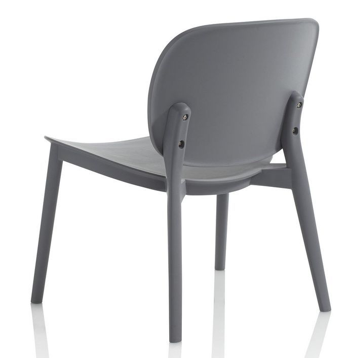 Chaise empilable polypropylène gris Mohan - Lot de 2 - Photo n°2