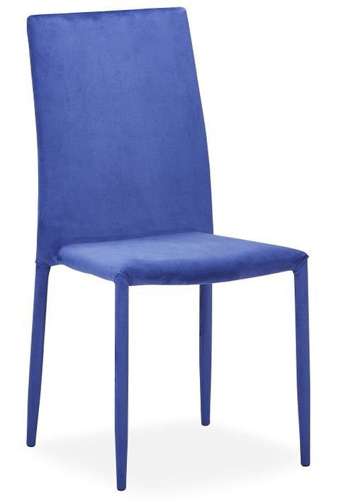 Chaise empilable velours bleu Moda - Lot de 6 - Photo n°2