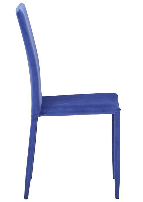 Chaise empilable velours bleu Moda - Lot de 6 - Photo n°4
