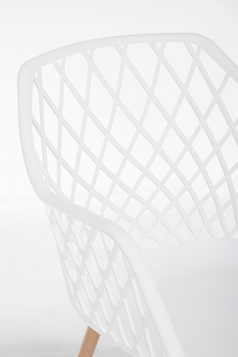 Chaise en acier et assise en plastique blanc Optik - Lot de 4 - Photo n°4