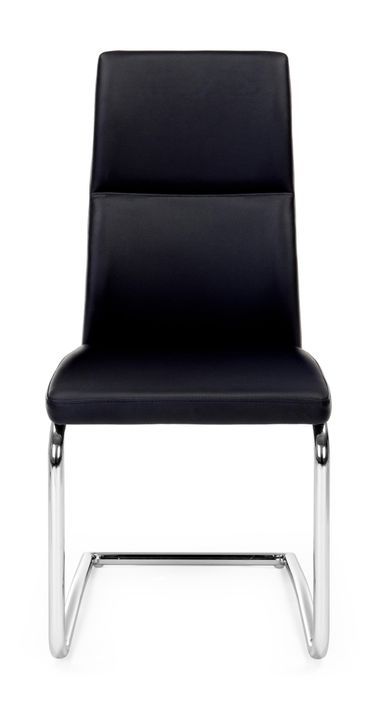 Chaise en acier et assise en simili cuir noir Thelma - Lot de 4 - Photo n°7