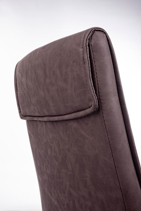Chaise en acier et simili cuir marron foncé Sofie - Lot de 4 - Photo n°6